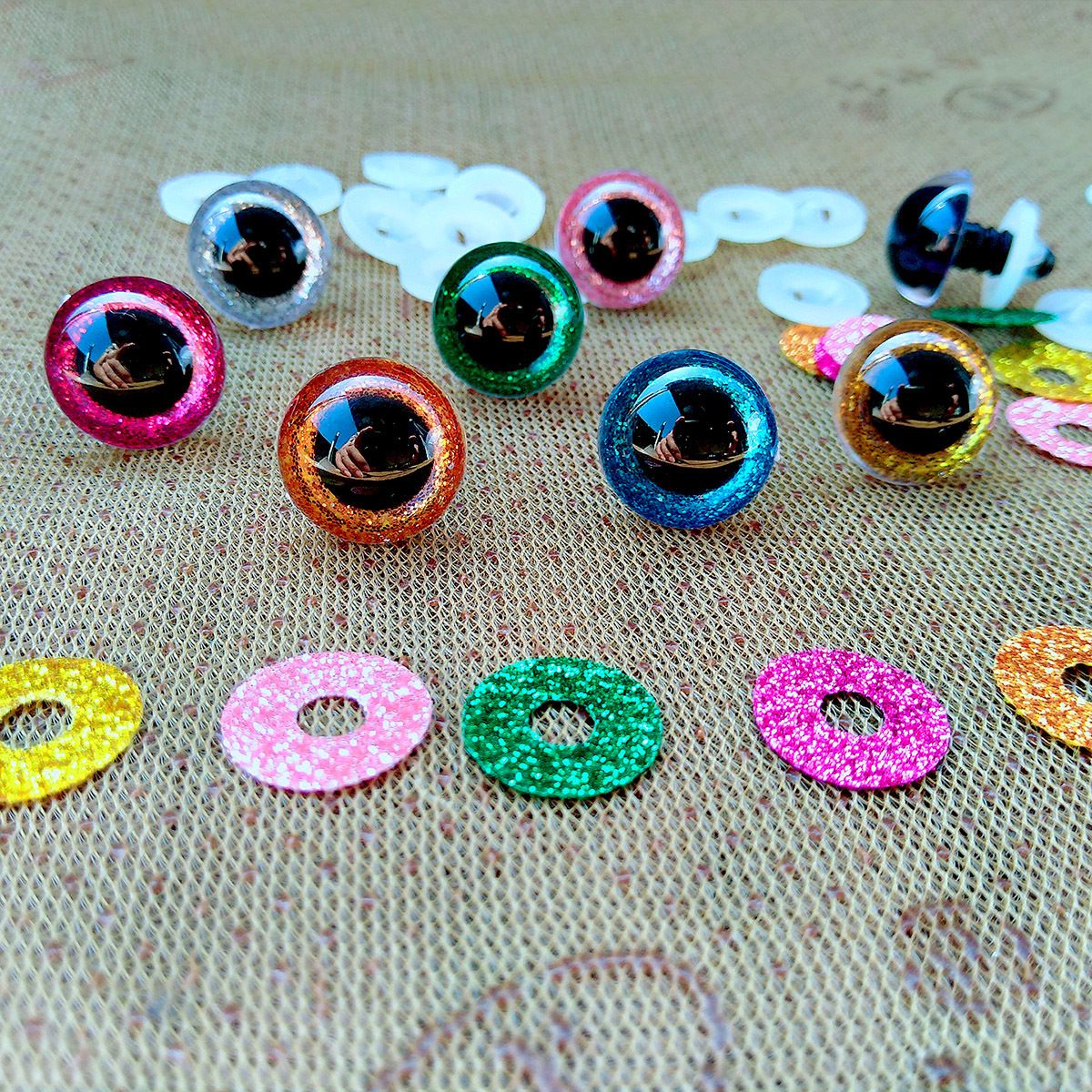 Doll Accessories 3D Plastic Glitter Safety Eyes For Crochet Toys