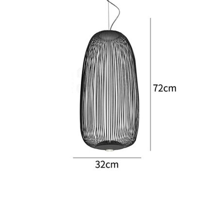 Czarny D32CM H72CM ciepły biały 3000k