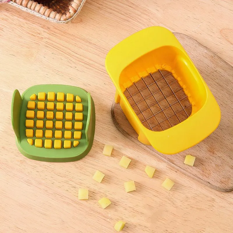 2-in-1 Vegetable Chopper Dicing Slitting Tool Hand Pressure Potato Carrot  Onion Dicer Slicer Chopper