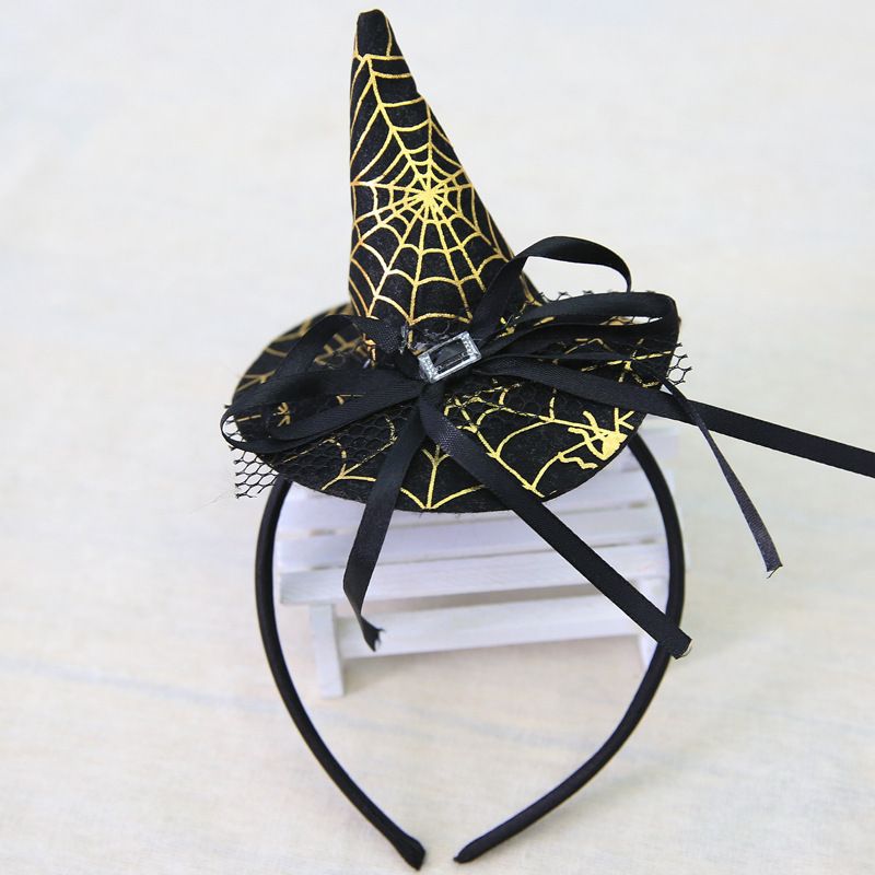 Black Spider Web Pointed Hat Hair Band