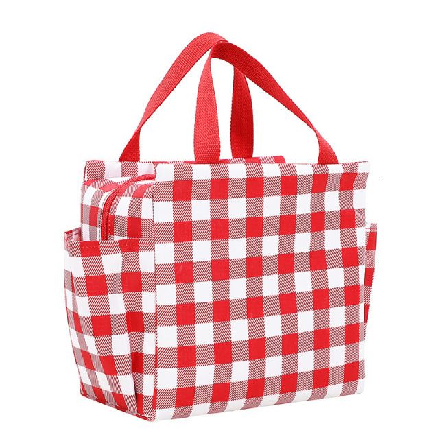 Borsa a plaid rossa.