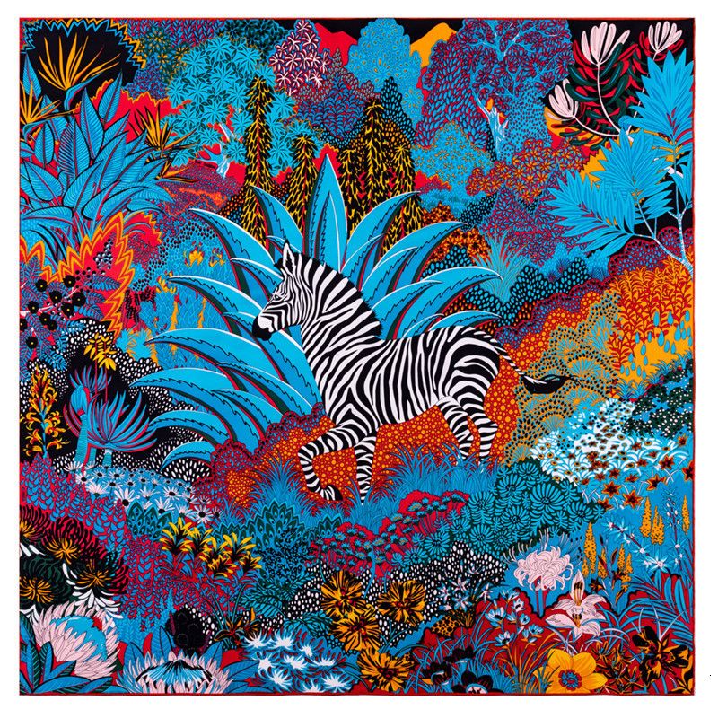 Zebra Blue-90cm x 90cm