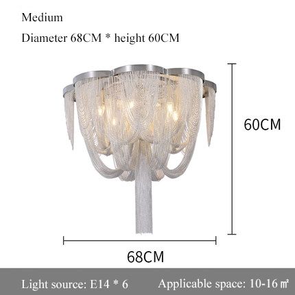 D68cm con 6 lampadine Cool White LED Lampadine