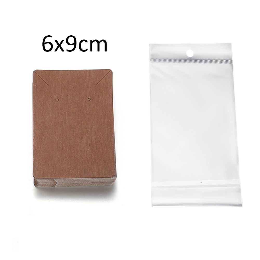 6x9 cm Brown-50pcs karta 50pcs torba