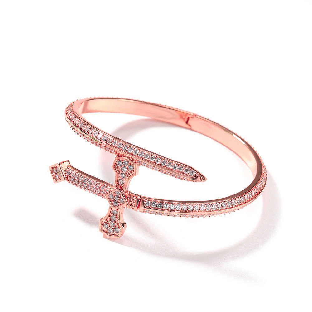 Rose Gold-1-ced out armbanden-7inches