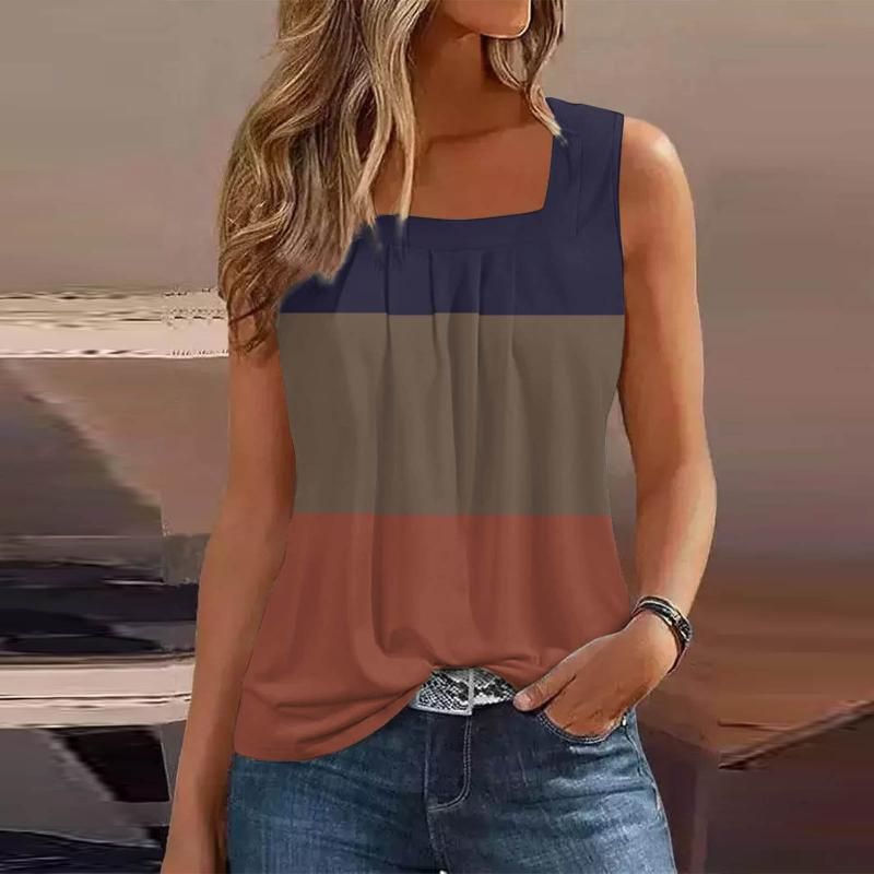Blusas De Mujer, Túnicas De Moda Mujer, Sin Mangas De Verano, Cuello Cuadrado Con Volantes, Tanques Y Camisas, Blusas Elegantes De Mujer De 23,68 € | DHgate