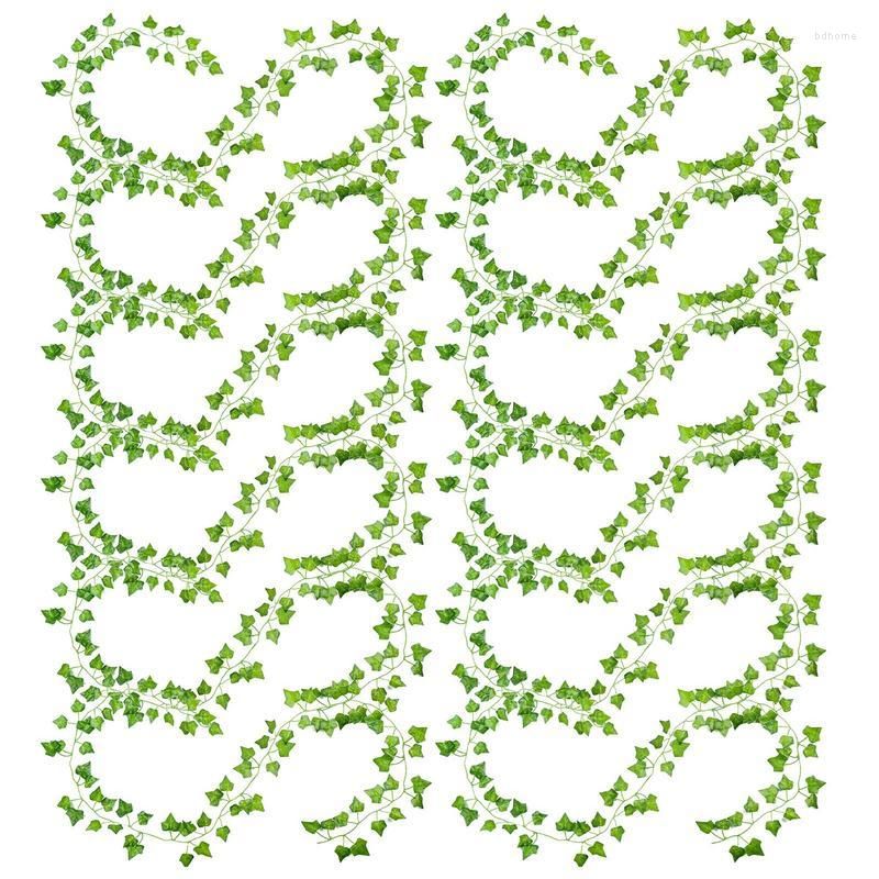 12Pcs Fake Leaves Artificial Ivy Garland, Green Leaves Vines Plastic  Greenery Vines For Bedroom Decor, Hanging Plant Vine For Wedding Party  Decor, Aesthetic Silk Ivy Vines For Room Wall Home Decoration, Party