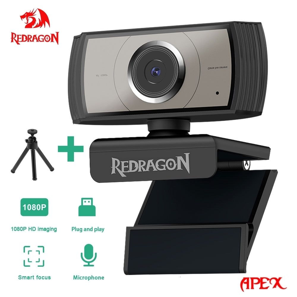 1080P Full HD Webcam with Built-In Microphone, 30 FPS, Plug and Play