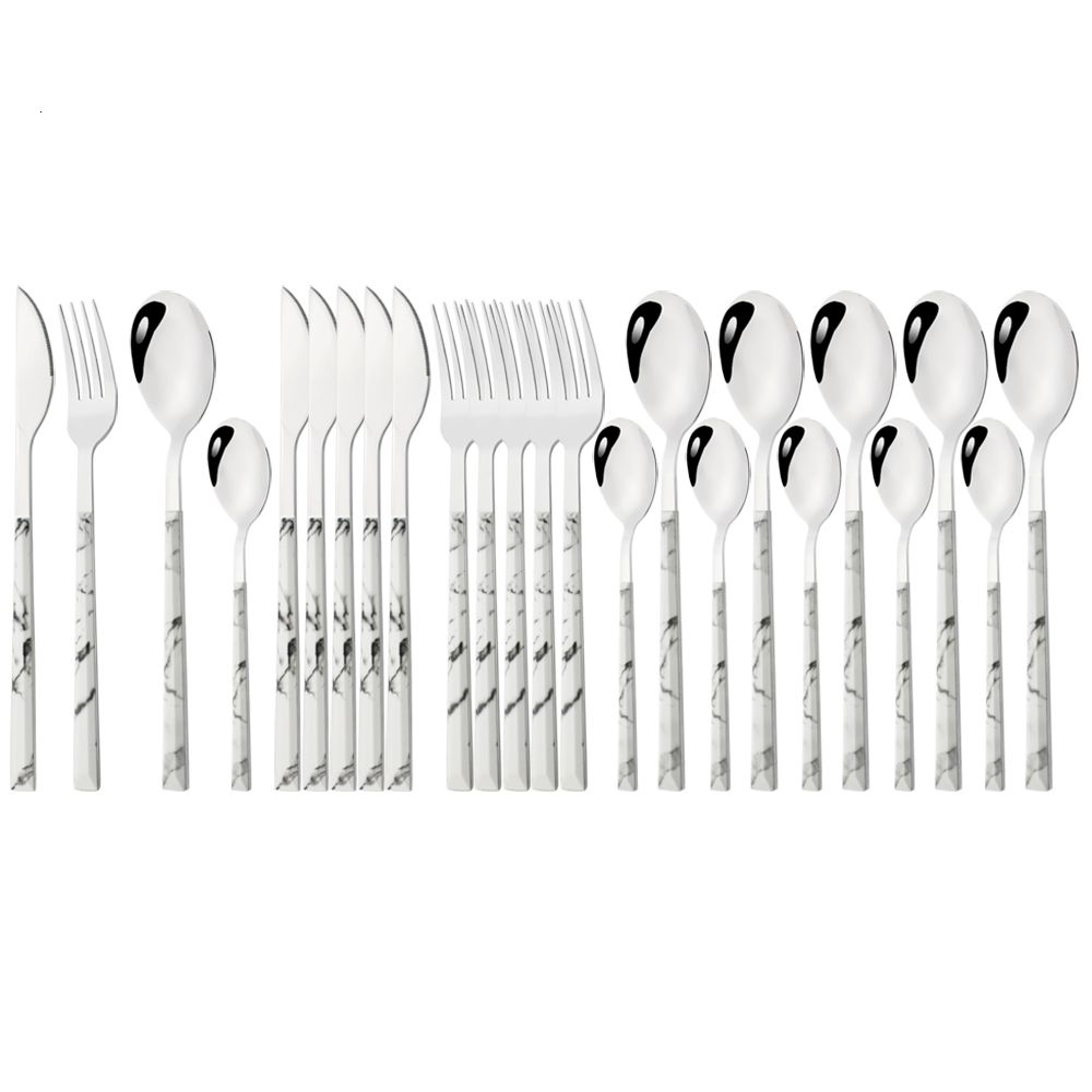 24pcs argent blanc