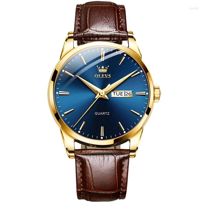 Leather Gold Blue