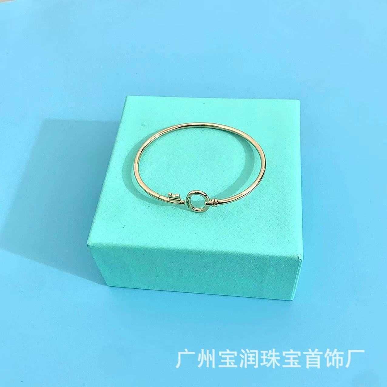 (Sans diamant) Bracelet clé en or rose