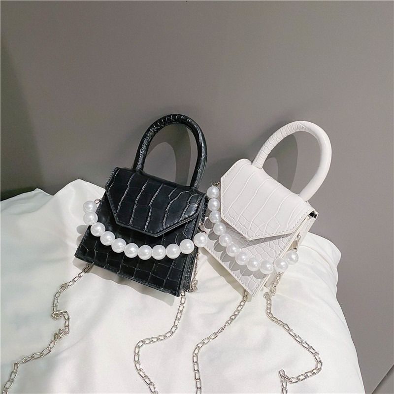 Evening Bags Oeak Pearl Handle Super Small Design PU Leather