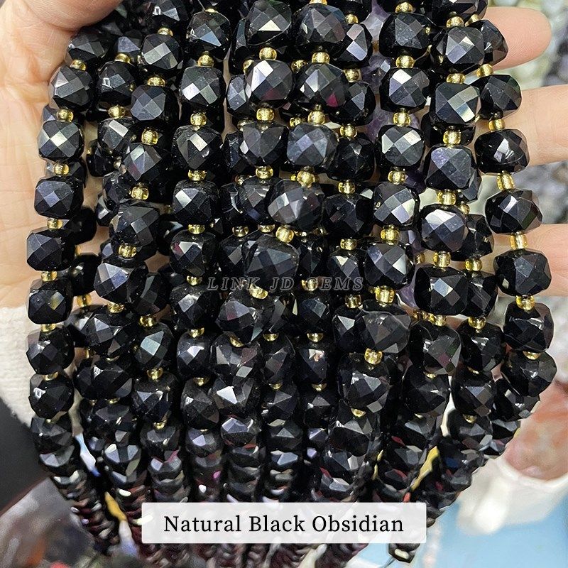 Obsidienne noire-8mm Environ 38pcs