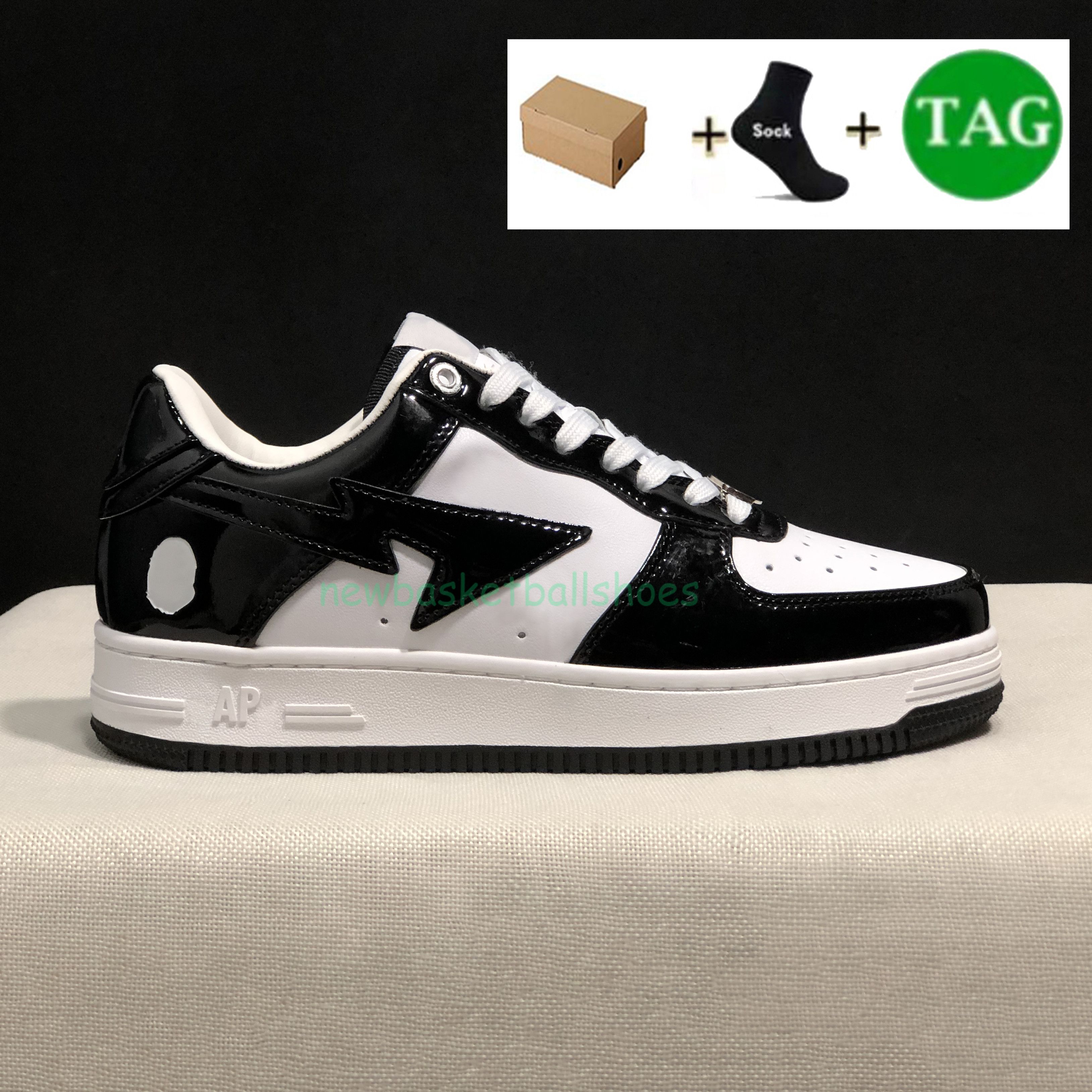 02 Patent Leather Black white