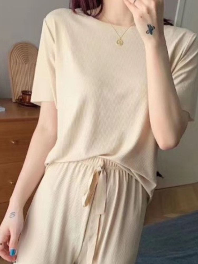 Apricot shorts suit