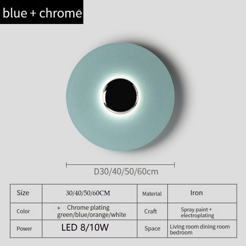 Bleu n Chrome Diamètre 30cm 8W Chaud