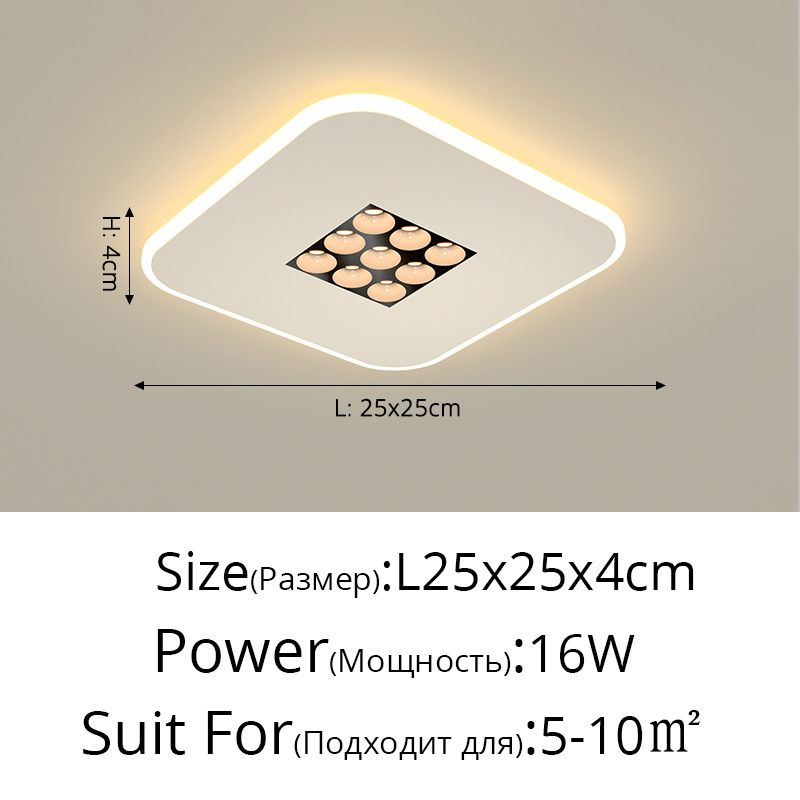 Luz natural de 25 cm de 16W cuadrado