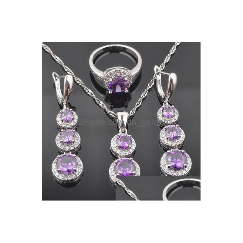 3 PCS Jewelry Sets Purple 9