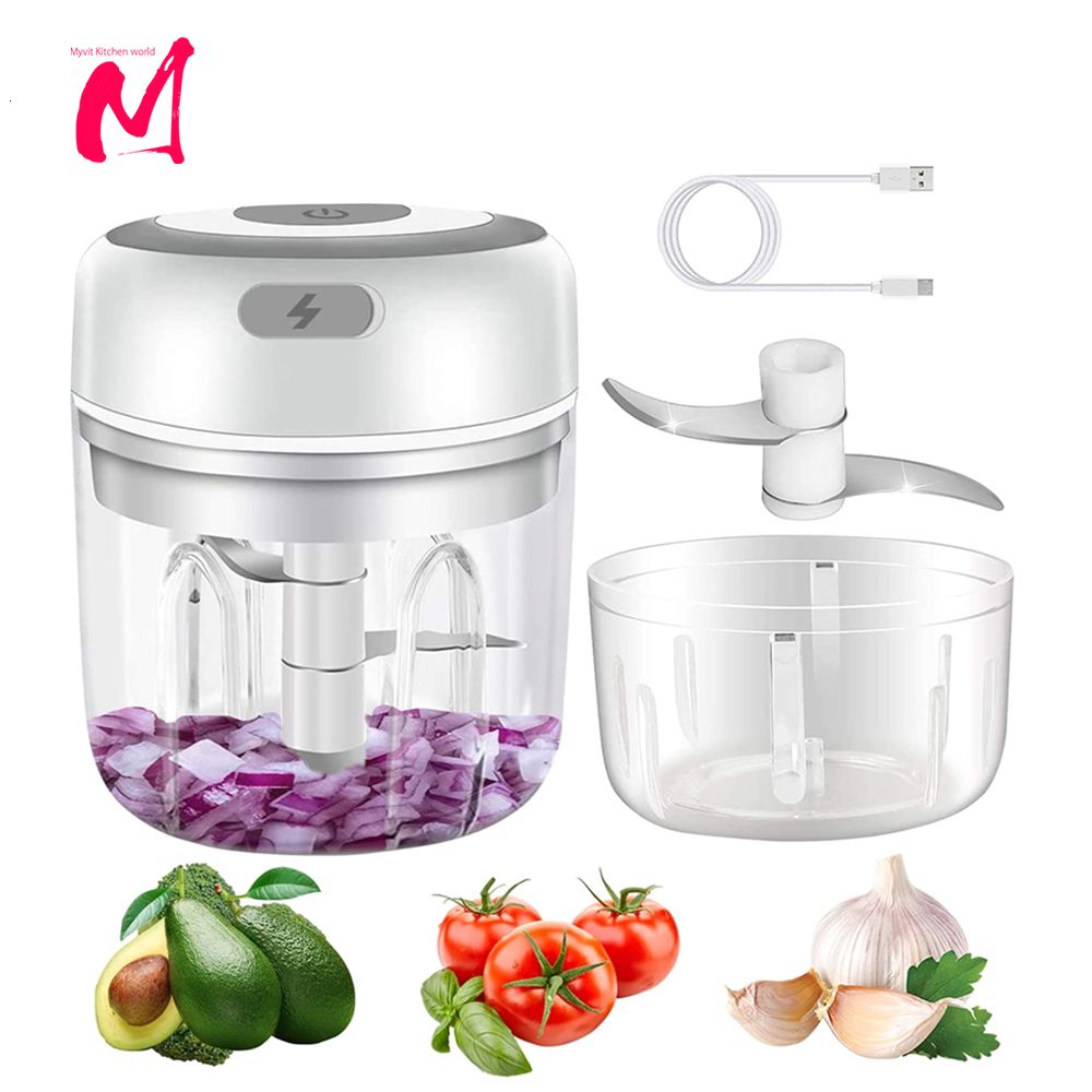 Upgraded Smart Electric Mini Food Garlic Vegetable Chopper Meat Grinder  Crusher Press For Nut Fruit Rechargeable Onion Multi-function Processor  Kitche