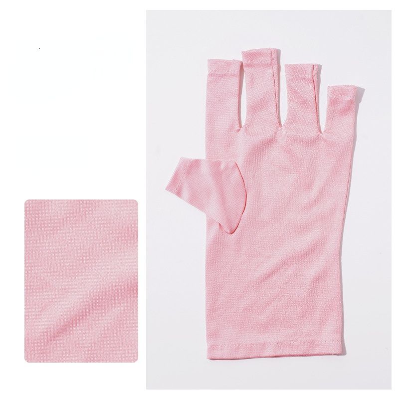 pink nail gloves