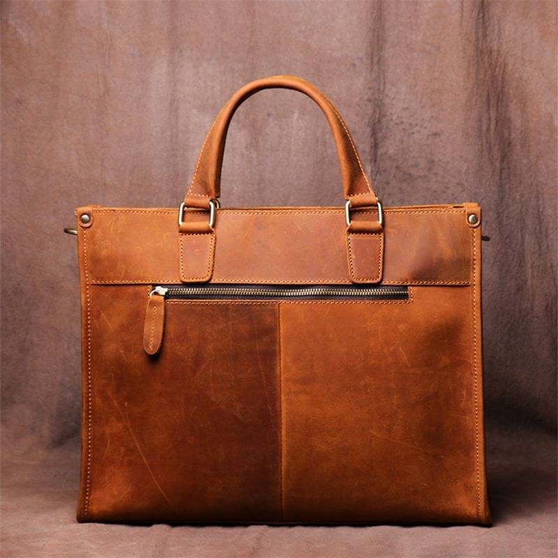 ZRCX Vintage Men's Hand Luggage Bag Travel Bag Geunine Leather