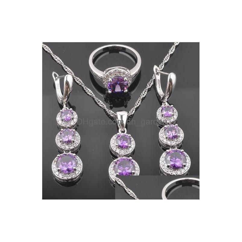 3 PCS Jewelry Sets Purple 8