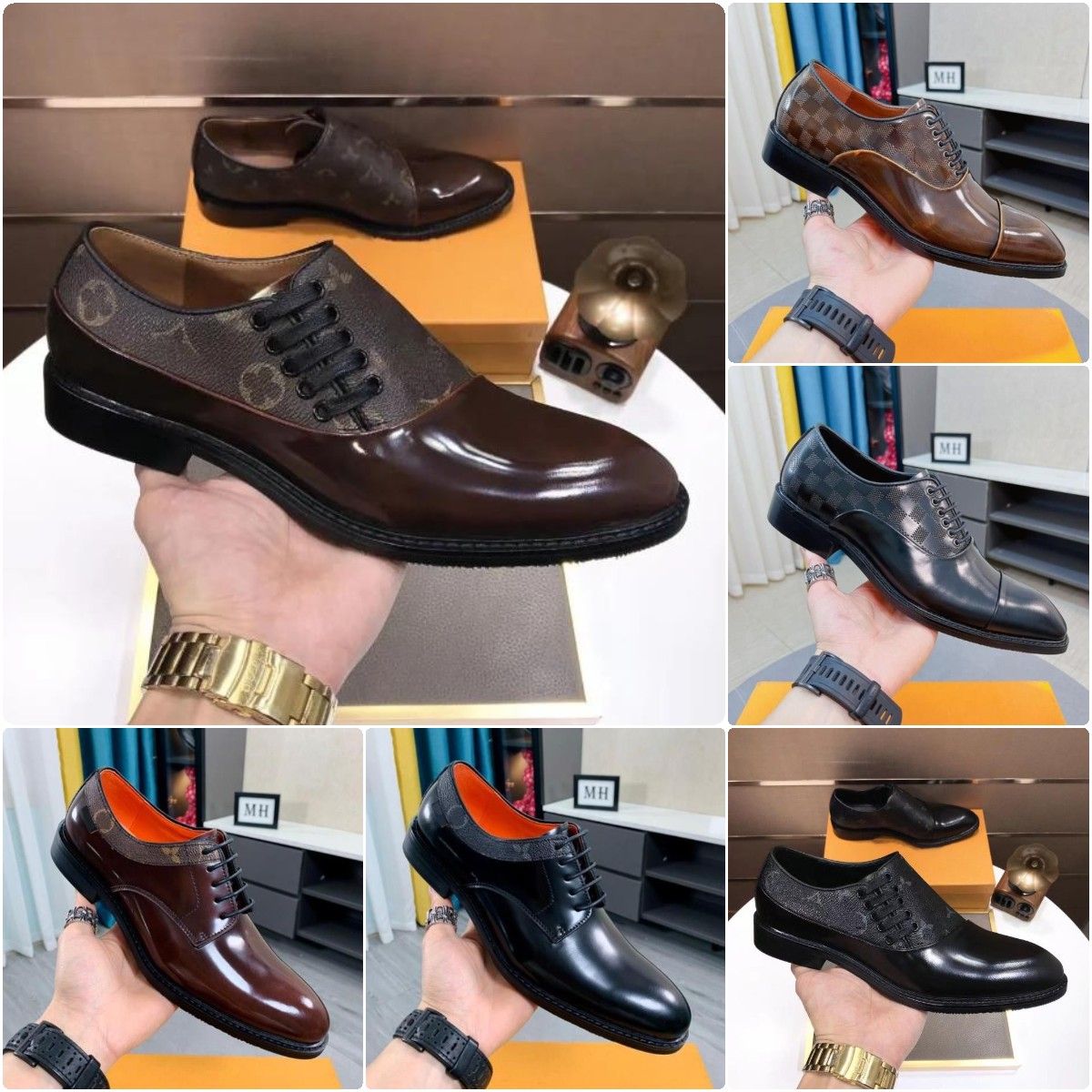 Louis Vuitton Official Black Leather Shoes [Size 38-45]