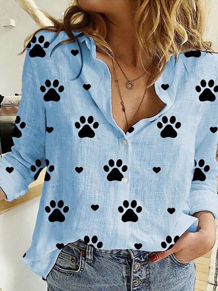 cat paw print blue