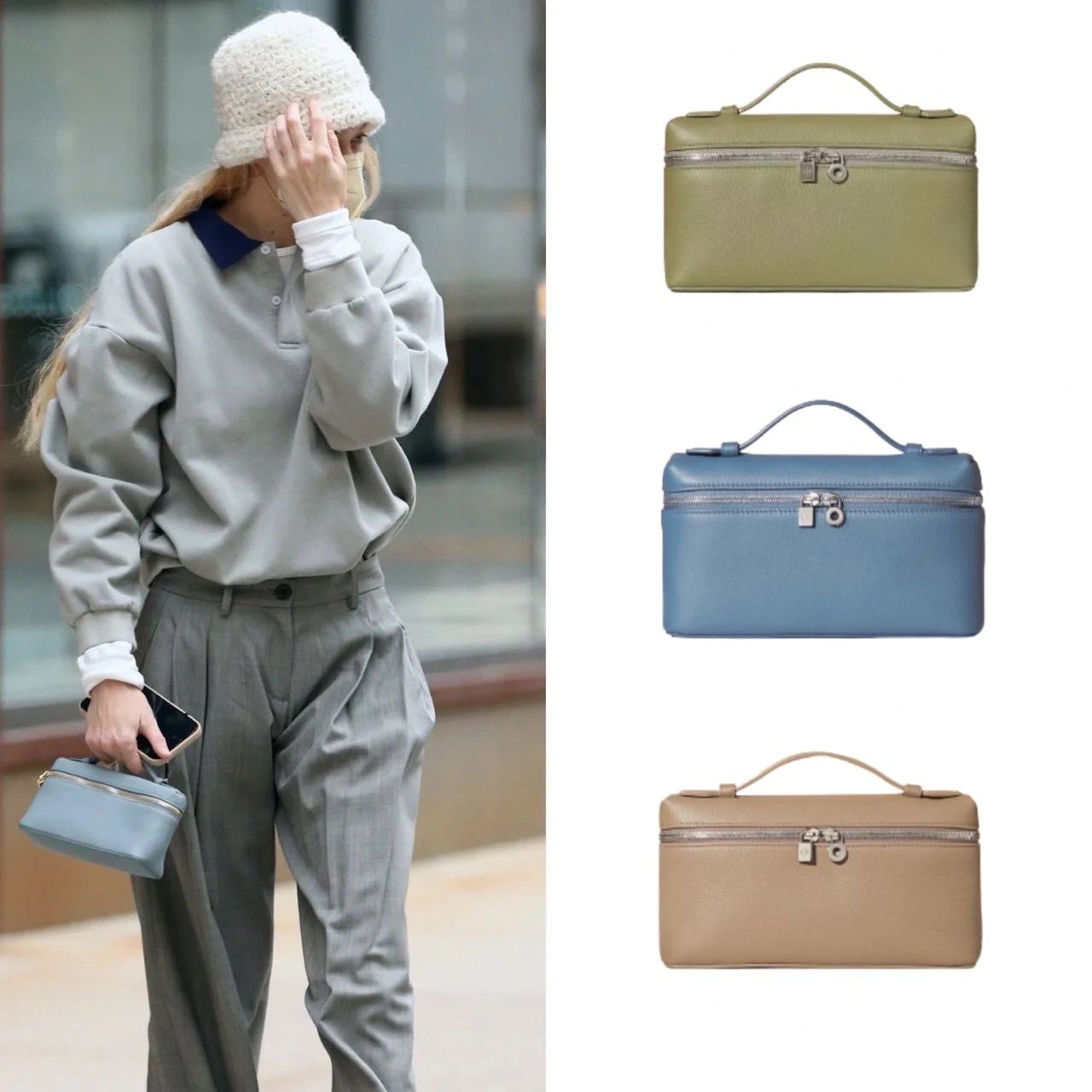 Shop Loro Piana Extra Bag L27 Leather Shoulder Bag
