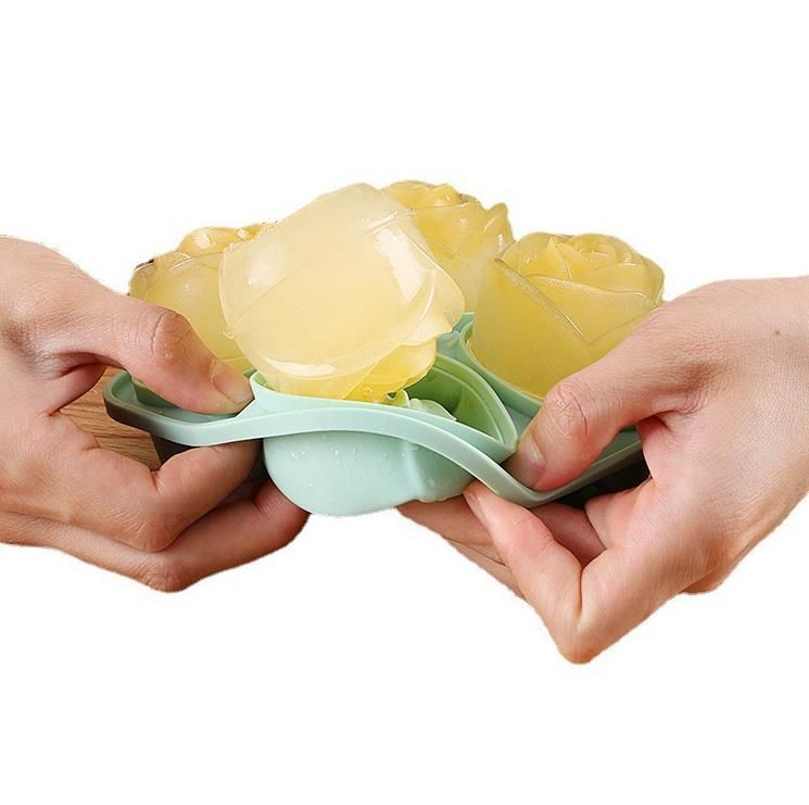 3D Rose Ice Molds,2 Inch Large Ice Cube Trays, Make 4 Giant Cute Flower  Shape Ice, Silicone Rubber Fun Big Ice Ball Maker for Cocktails Juice  Whiskey