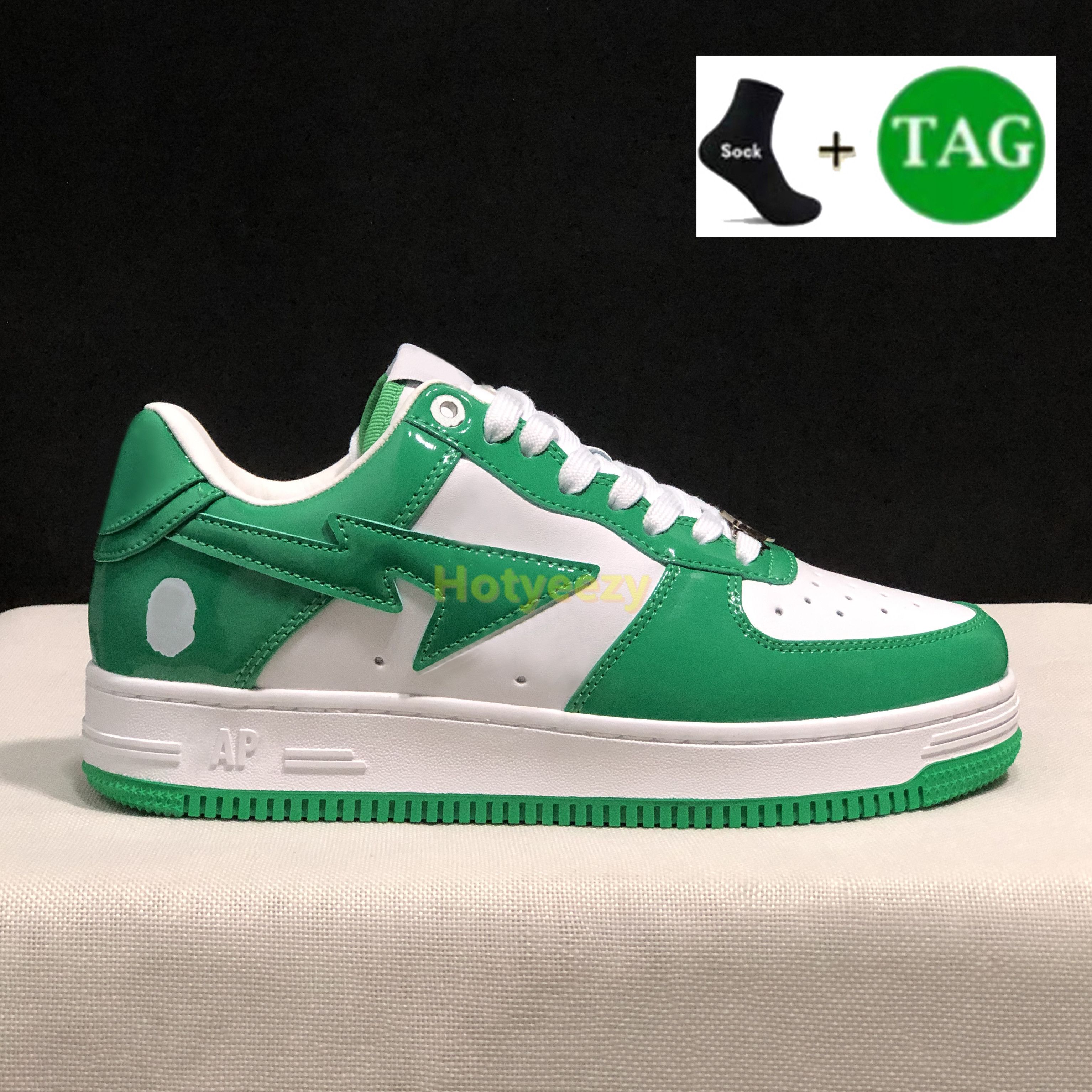 03 Patent Leather Green White