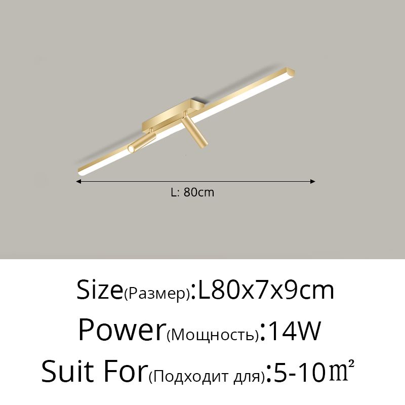 Złoto 80 cm ciepłe światło bez pilota