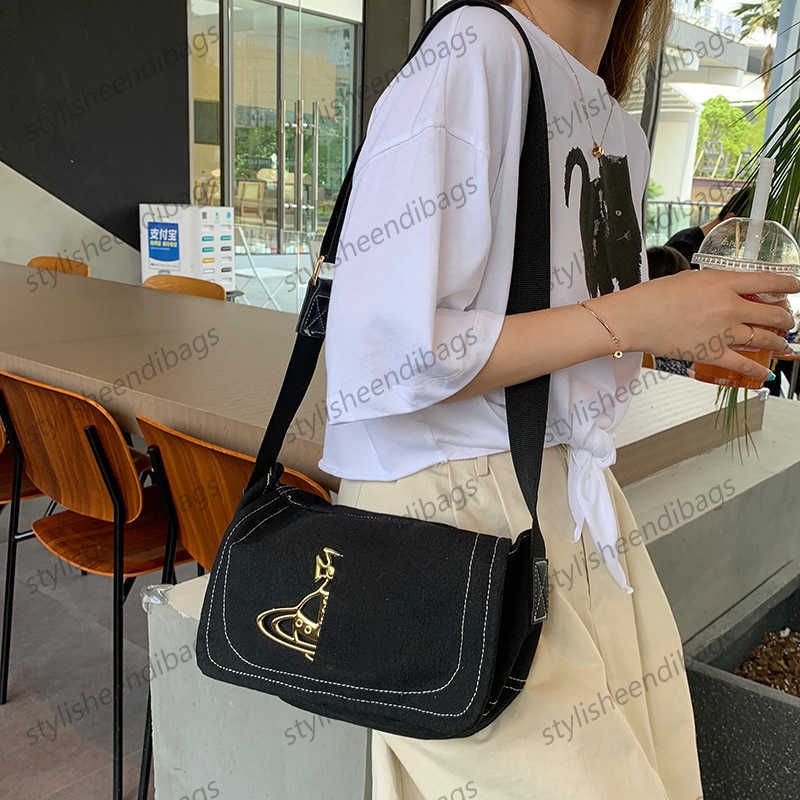 Designer Bag Fashion Saturn Canvas Preppy Style Shoulder Bag