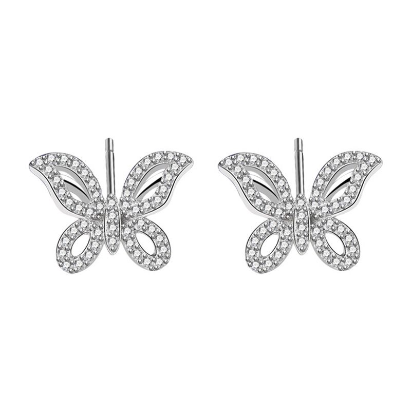 Boucles d'Oreilles Plaqué Or Blanc