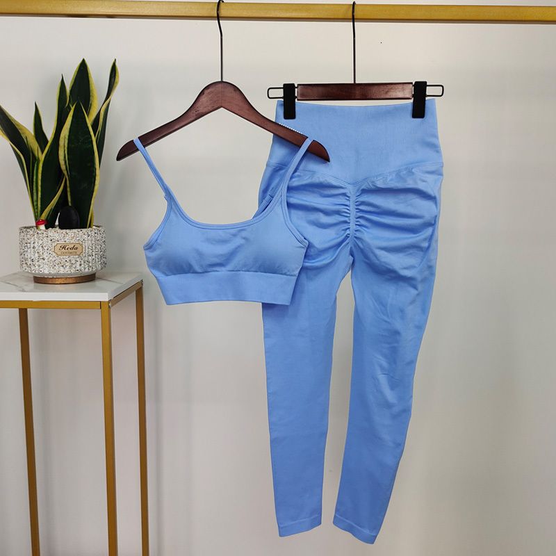 Sky Blue Leggings Suit