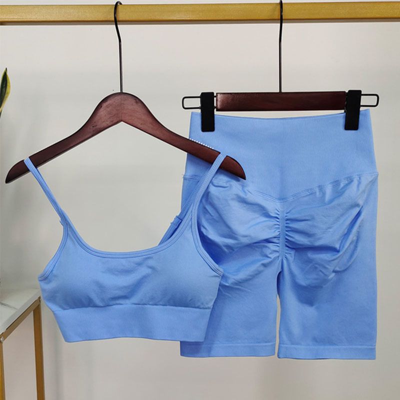 Sky Blue Shorts Set