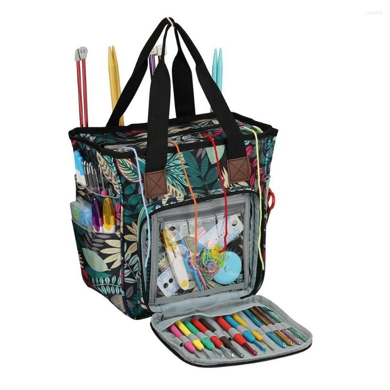 CraftyPal Yarn Storage Tote Bag Waterproof, Portable Knitting Organizer  With Hooks & Sewing Accs. Perfect For Crochet Balls & Other Art Supplies.  From Qianxunya, $29.75