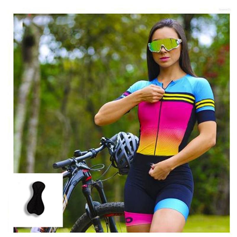 Conjuntos De Carreras Ropa De Roupa Ciclismo Mujer Verano Camisa Manga Triatlón Bicicleta Personalizada Ciclismo Mujeres Conjunto Mono De 23,94 € | DHgate