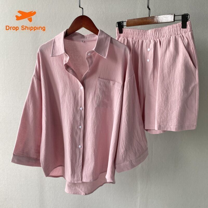 Terno de shorts rosa