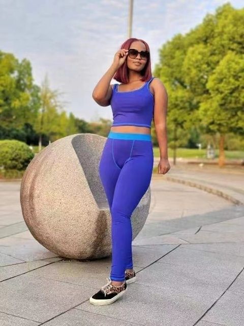 Ensemble de leggings bleus