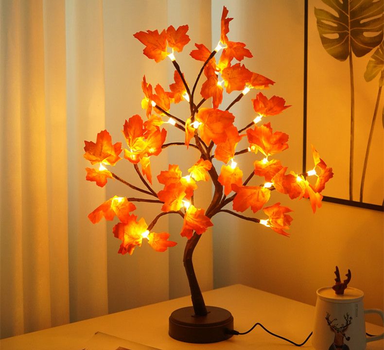 24 LED Maple Leaf Warm White