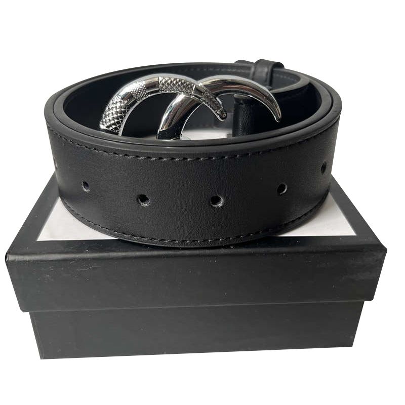 G16 Black leather belt + silver snake bu