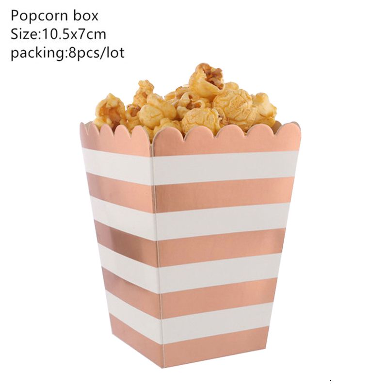 8pcs boîte de pop-corn a