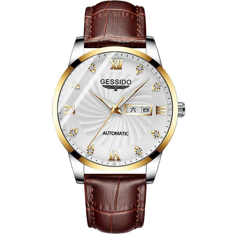Mechanical - Golden Brown Leather Whit
