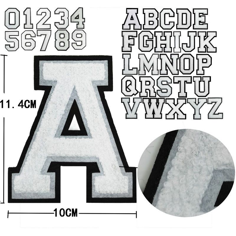 Chenille Embroidery Varsity Numbers Iron-On Patch