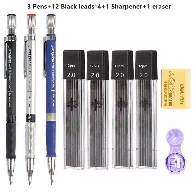 3 kalem siyah set