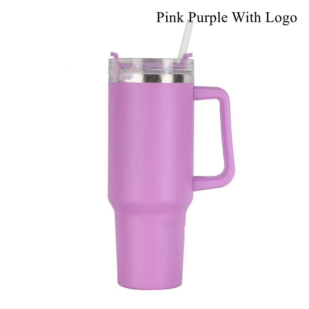 ロゴ付きのピンクの紫