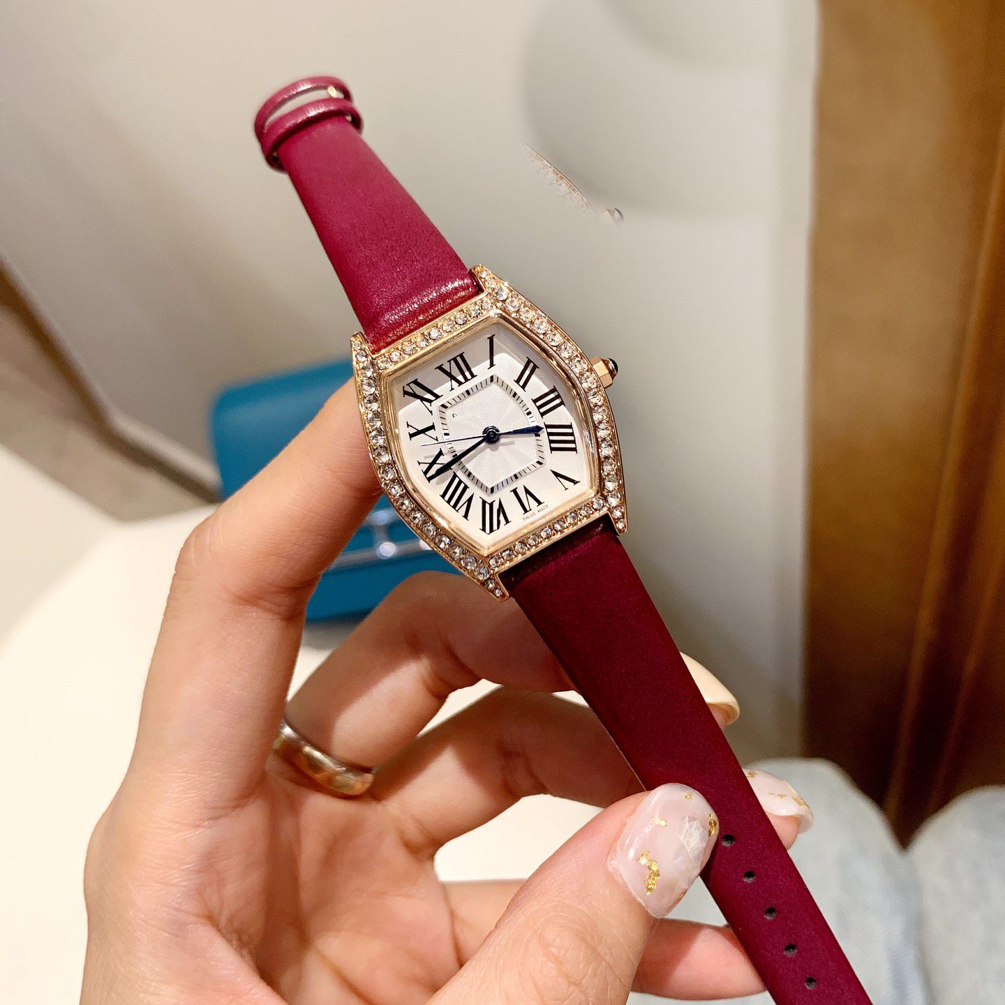 Rose Gold+Wine Red
