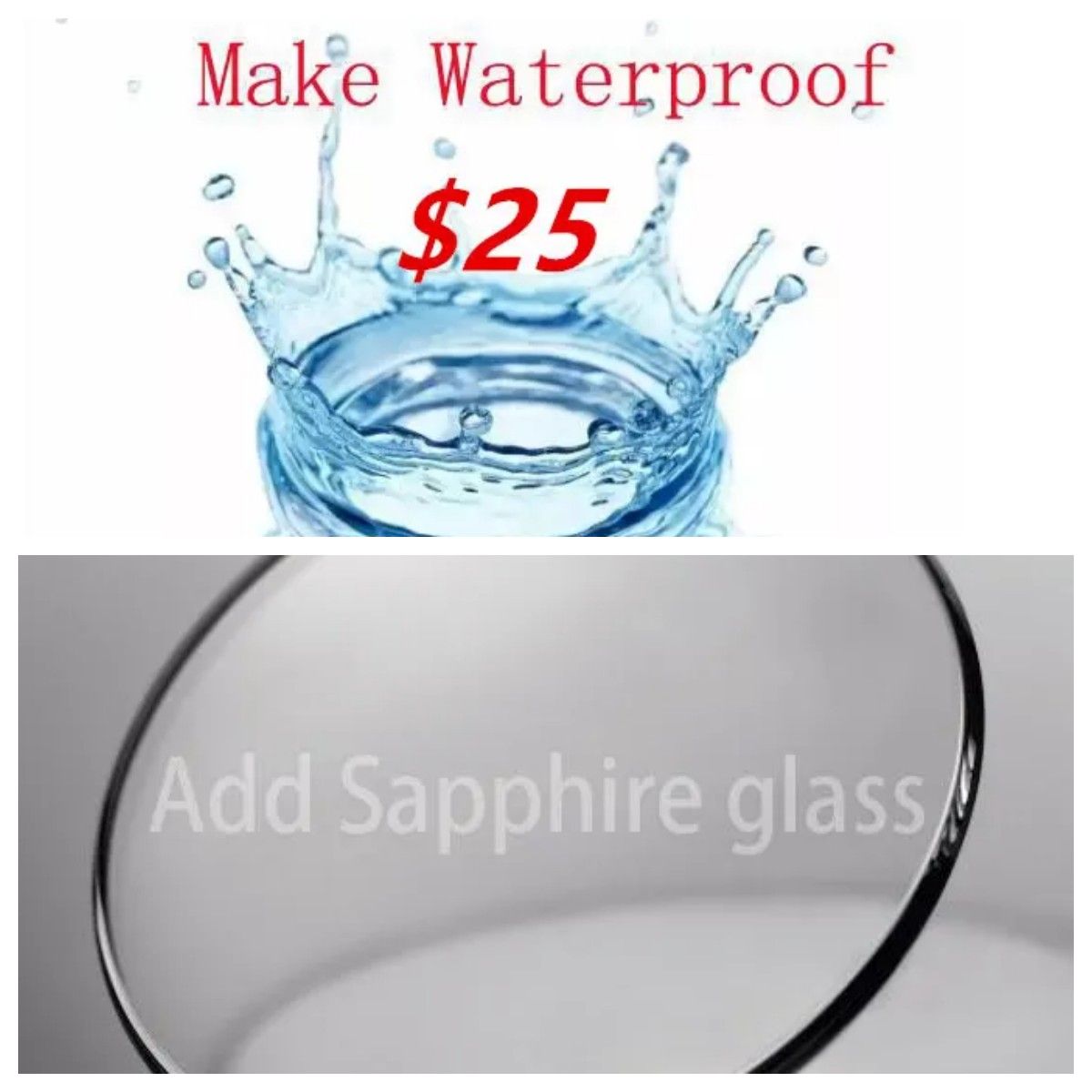 Sapphire glass +Waterproof