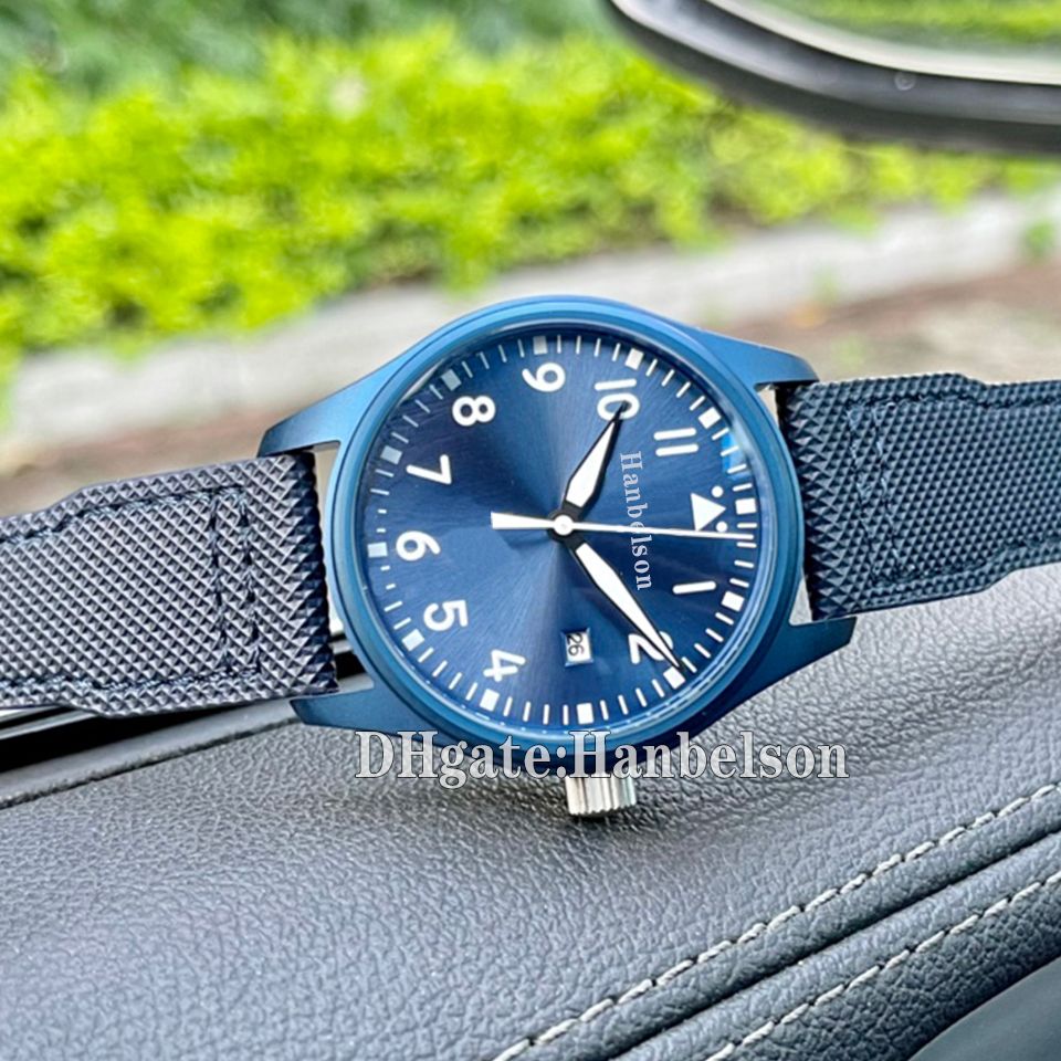 6.blue case blue dial blue leather stra